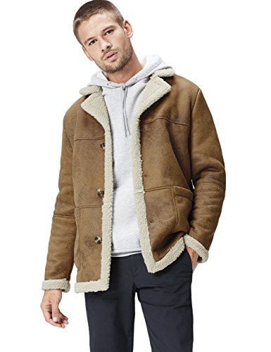 Marca Amazon - find. Abrigo Hombre, Marrón (Braun), S, Label: S