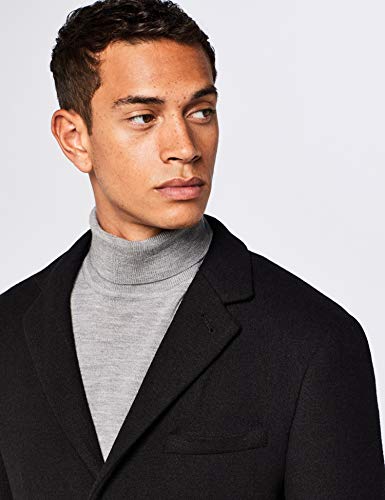 Marca Amazon - find. Abrigo Hombre, Negro (Black), L, Label: L