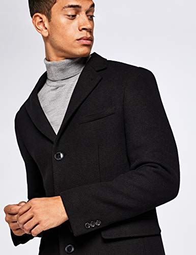 Marca Amazon - find. Abrigo Hombre, Negro (Black), XL, Label: XL