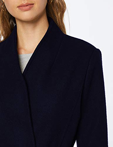 Marca Amazon - find. Abrigo Largo con Cinturón Mujer, Azul (Blue), 48, Label: 3XL