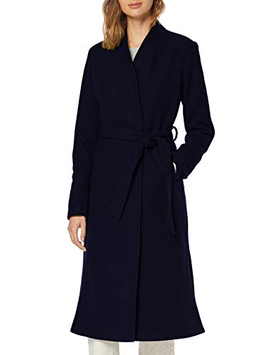 Marca Amazon - find. Abrigo Largo con Cinturón Mujer, Azul (Blue), 48, Label: 3XL