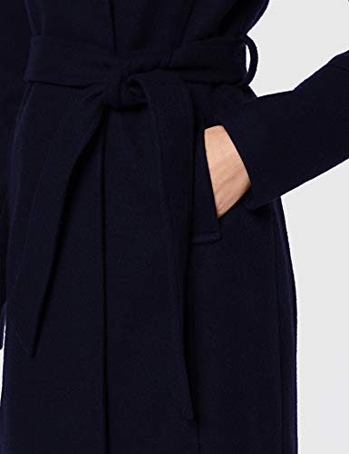 Marca Amazon - find. Abrigo Largo con Cinturón Mujer, Azul (Blue), 48, Label: 3XL