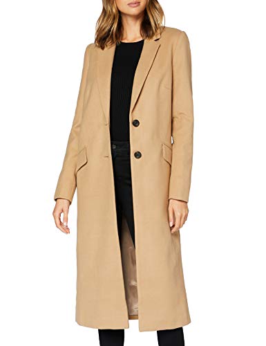 Marca Amazon - find. Abrigo Largo Mujer, Beige (Camel), 46, Label: XXL