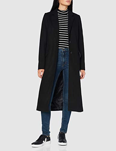 Marca Amazon - find. Abrigo Largo Mujer, Negro (Black), 42, Label: L