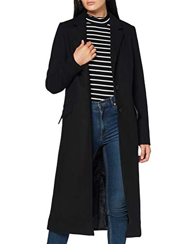 Marca Amazon - find. Abrigo Largo Mujer, Negro (Black), 42, Label: L