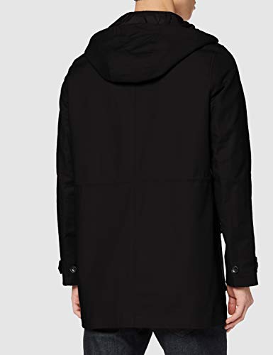 Marca Amazon - find. Abrigo Parka Hombre, Negro (Black), L, Label: L