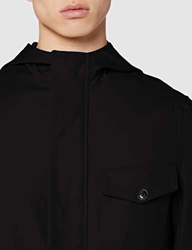 Marca Amazon - find. Abrigo Parka Hombre, Negro (Black), L, Label: L