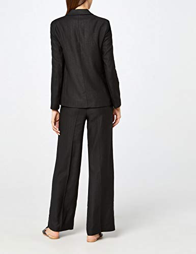 Marca Amazon - find. Americana de Lino Mujer, Negro (Black), 42, Label: L