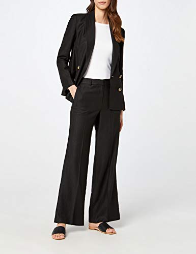 Marca Amazon - find. Americana de Lino Mujer, Negro (Black), 42, Label: L