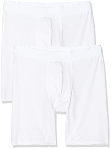 Marca Amazon - find. Bóxer Largos de Deporte para Hombre, Pack de 2, Blanco (White), XS, Label: XS