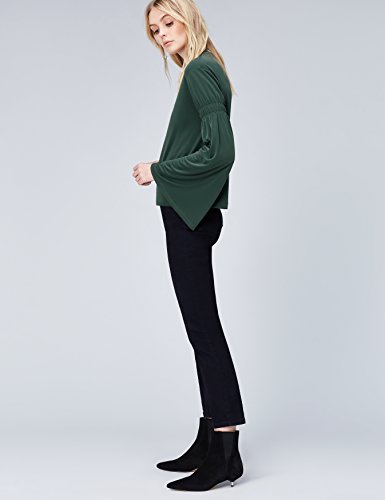 Marca Amazon - find. Camisa Manga Acampanada para Mujer, Verde (Green), 42, Label: L