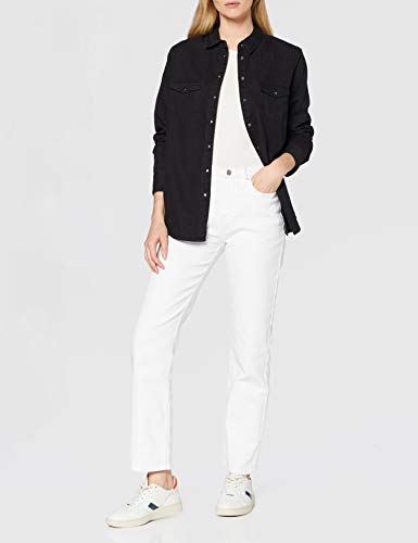 Marca Amazon - find. Camisa Manga Larga Vaquera Mujer, Negro (True Black), 38, Label: S