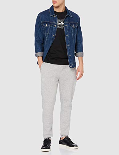 Marca Amazon - find. Camiseta con Estampado Tipográfico para Hombre, Negro, M, Label: M