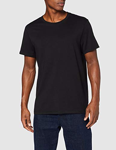 Marca Amazon - find. Camiseta Hombre, Pack de 5, Negro (5 X Black), S, Label: S