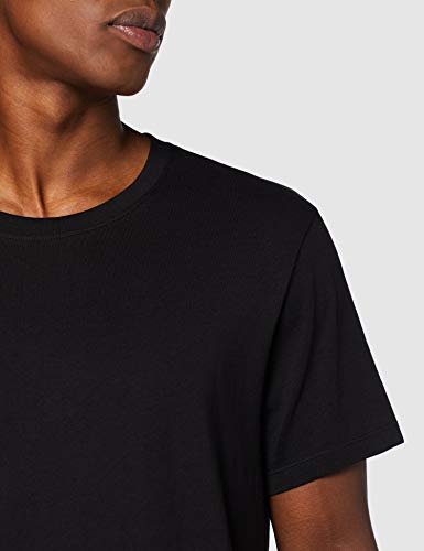 Marca Amazon - find. Camiseta Hombre, Pack de 5, Negro (5 X Black), S, Label: S