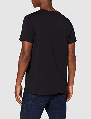Marca Amazon - find. Camiseta Hombre, Pack de 5, Negro (5 X Black), S, Label: S