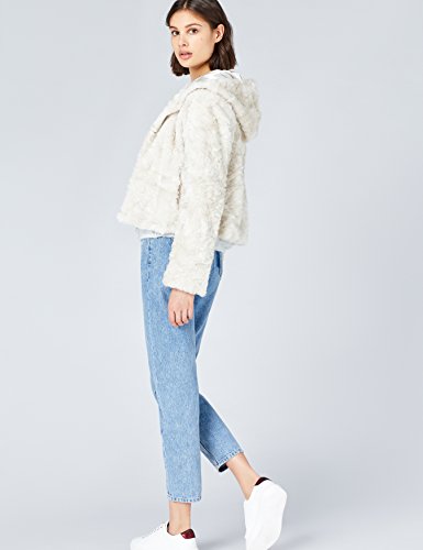 Marca Amazon - find. Chaqueta de Pelo Sintético para Mujer, Blanco (White), 36, Label: XS