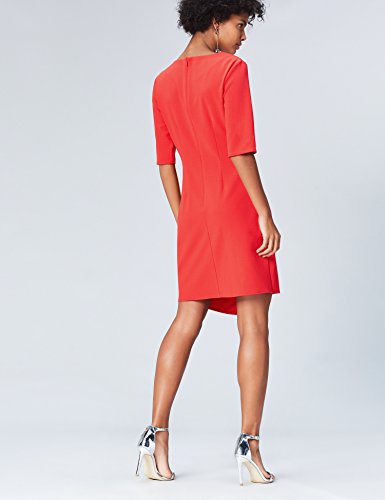 Marca Amazon - find. Drape Hem_AN5414 - Vestidos Mujer, Rot, 36, Label: XS