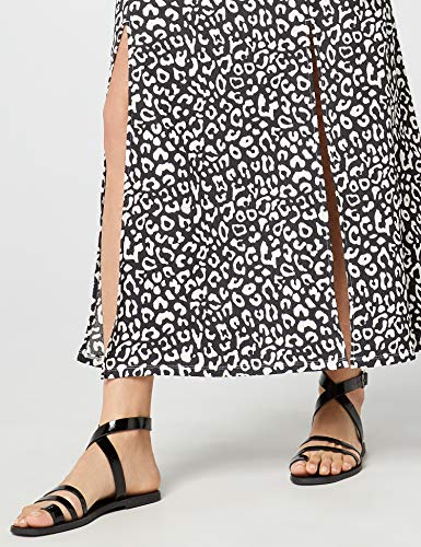 Marca Amazon - find. Falda Larga para Verano Mujer, Gris (Printed), 46, Label: XXL