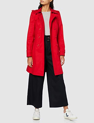 Marca Amazon - find. Gabardina Corta Estilo Trench para Mujer, Rojo (Bright Red), 48, Label: 3XL