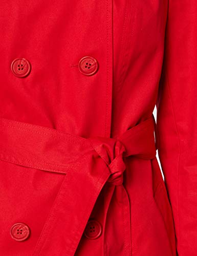 Marca Amazon - find. Gabardina Corta Estilo Trench para Mujer, Rojo (Bright Red), 48, Label: 3XL