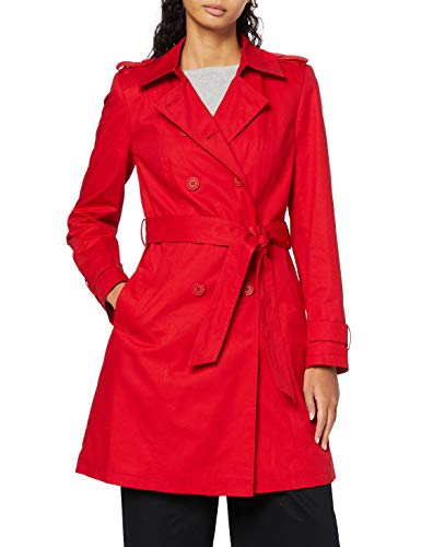 Marca Amazon - find. Gabardina Corta Estilo Trench para Mujer, Rojo (Bright Red), 48, Label: 3XL