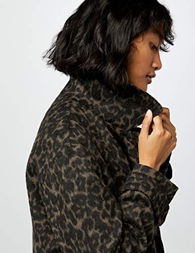 Marca Amazon - find. Luxury Trench - Abrigo Mujer, Marrón (Brown Leopard), 38, Label: S