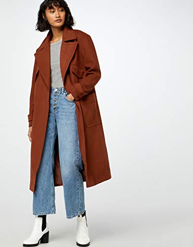 Marca Amazon - find. Luxury Trench - Abrigo Mujer, Rojo (Red), 38, Label: S