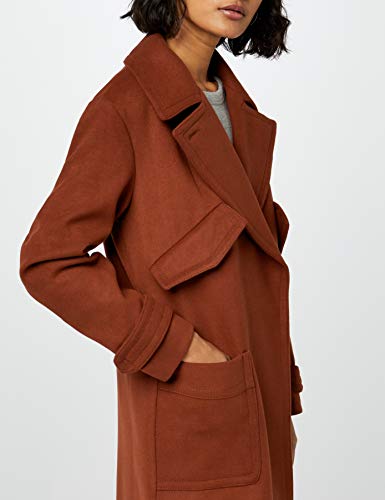 Marca Amazon - find. Luxury Trench - Abrigo Mujer, Rojo (Red), 38, Label: S