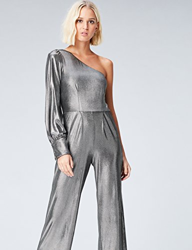 Marca Amazon - find. Mono Asimétrico para Mujer, Plateado (Silver), 36, Label: XS