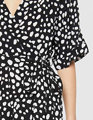 Marca Amazon - find. Mono de Verano con Manga Corta Mujer, Negro (Black Spot), 48, Label: 3XL