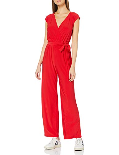 Marca Amazon - find. Mono Fluido de Manga Corta para Mujer, Rojo (Red), 36, Label: XS