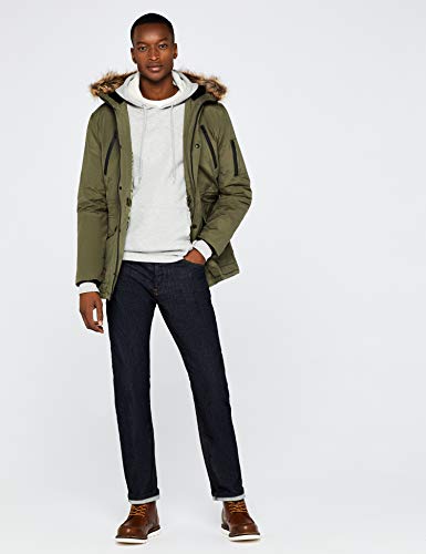 Marca Amazon - find. Parka - Chaqueta Hombre, Verde (Khaki), XS, Label: XS