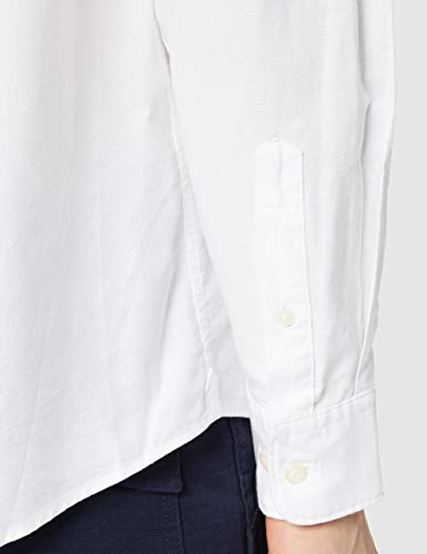 Marca Amazon - find. Regular Oxford - Camisa Hombre, Blanco (White), S, Label: S