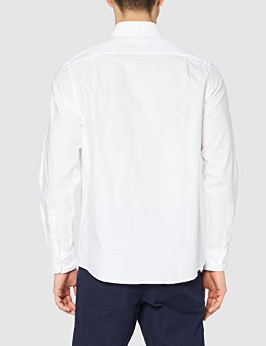 Marca Amazon - find. Regular Oxford - Camisa Hombre, Blanco (White), S, Label: S