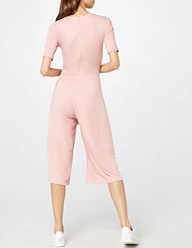 Marca Amazon - find. Rib Cropped Jumpsuit_18AMA040 - Jumpsuit Mujer, Pink, 40, Label: M