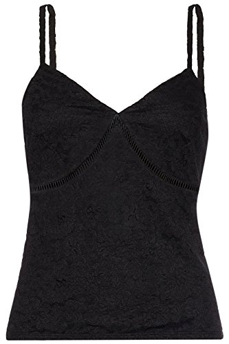 Marca Amazon - find. Top de Encaje de Tirantes para Mujer, Negro (Black), 36, Label: XS