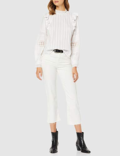 Marca Amazon - find. Top de Encaje Mujer, Blanco (White), 44, Label: XL