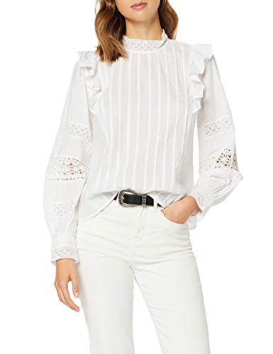 Marca Amazon - find. Top de Encaje Mujer, Blanco (White), 44, Label: XL