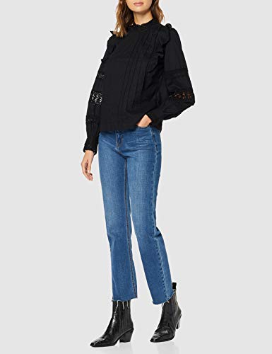 Marca Amazon - find. Top de Encaje Mujer, Negro (Black), 40, Label: M