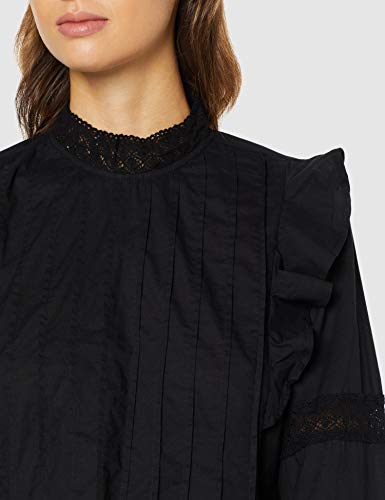 Marca Amazon - find. Top de Encaje Mujer, Negro (Black), 40, Label: M