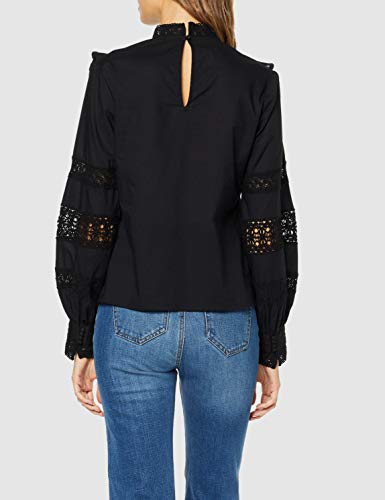 Marca Amazon - find. Top de Encaje Mujer, Negro (Black), 40, Label: M