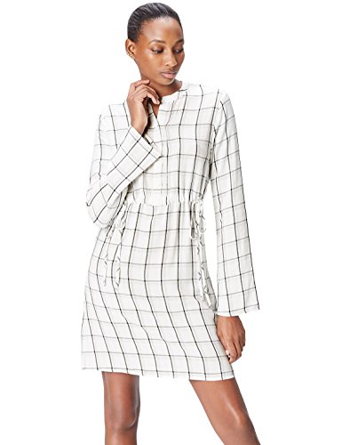 Marca Amazon - find. Vestido Camisero Mujer, Multicolor (Ivory Mix), 40, Label: M