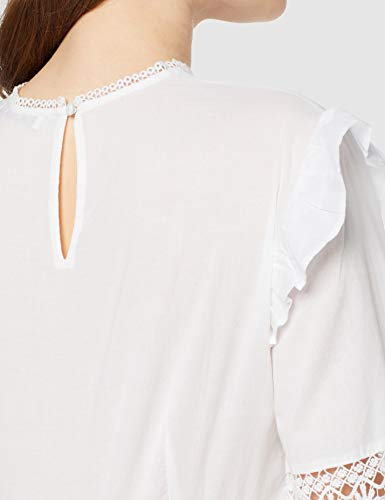 Marca Amazon - find. Vestido con Vuelo Corto de Encaje Mujer, Blanco (White), 38, Label: S