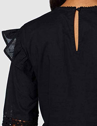 Marca Amazon - find. Vestido con Vuelo Corto de Encaje Mujer, Negro (Black), 42, Label: L