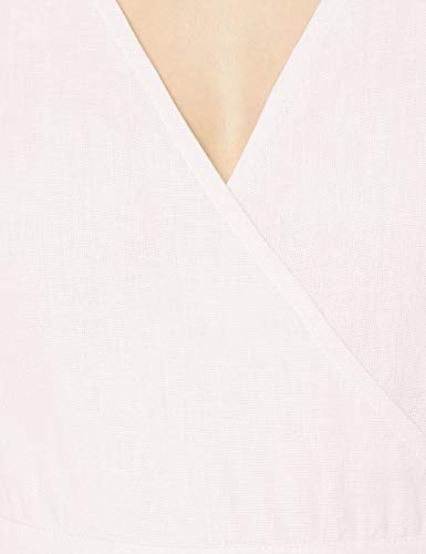 Marca Amazon - find. Vestido Corto Cruzado de Algodón Mujer, Rosa (Rose Pink), 48, Label: 3XL