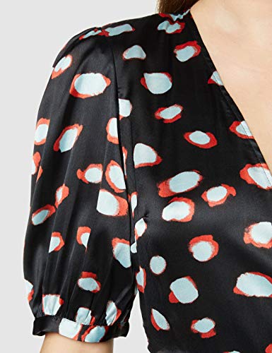 Marca Amazon - find. Vestido Midi Cruzado Mujer, Multicolor (Multicoloured), 38, Label: S