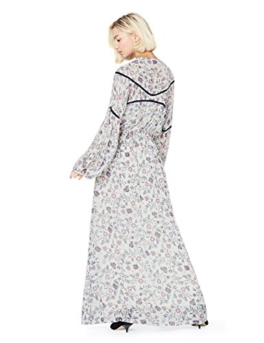 Marca Amazon - find. Vestido Mujer, Multicolor (Ecru), 40, Label: M