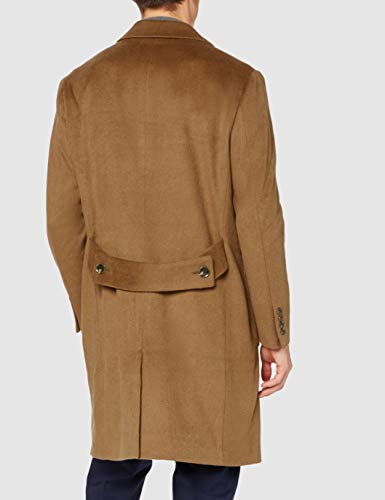 Marca Amazon - find. Wool Mix Double Breasted Smart Abrigo Hombre, Marrón (Camel), M, Label: M