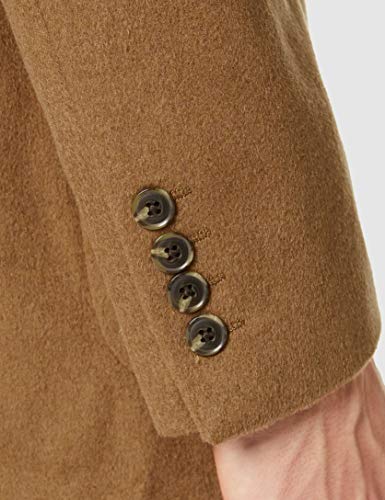 Marca Amazon - find. Wool Mix Double Breasted Smart Abrigo Hombre, Marrón (Camel), M, Label: M